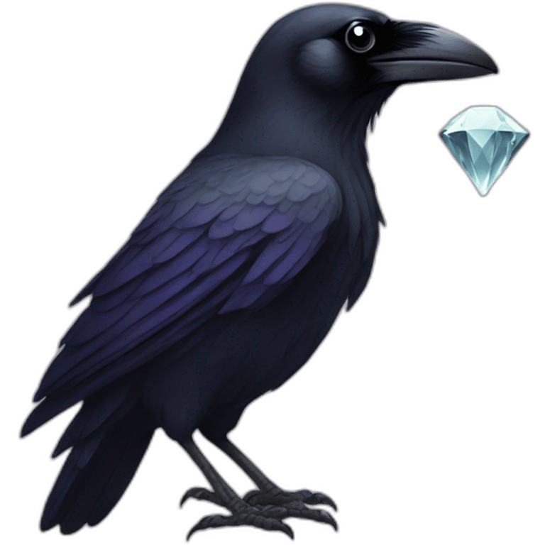 raven with a diamond in its beak emoji