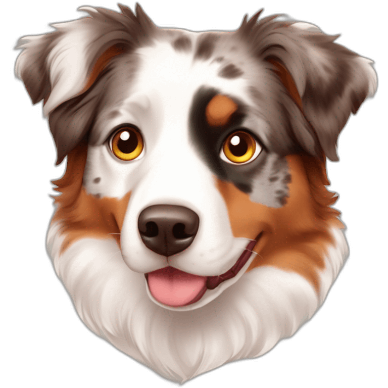 Red merle Australian shepherd heterochromia emoji