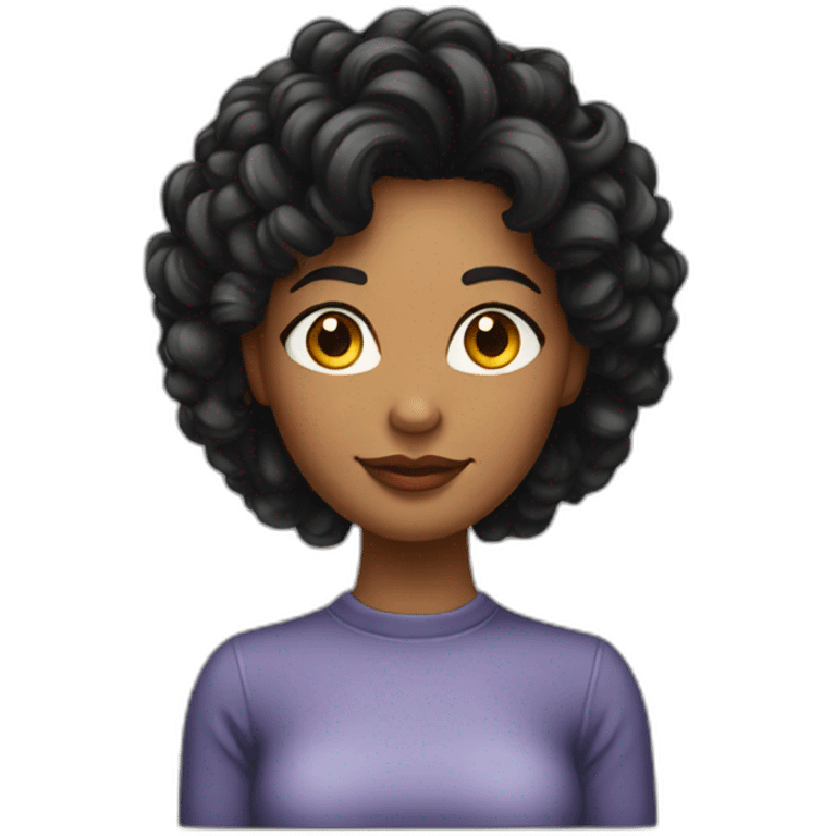 Femme de petite taille avec des cheuveux noir boucles emoji