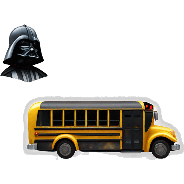 Darth Vader’s armored 1936 school bus with holographic horizontal flames  emoji