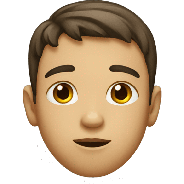 A boy with tilted nose emoji