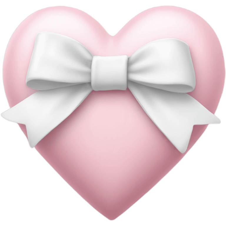 Pastel pink heart with white bow emoji