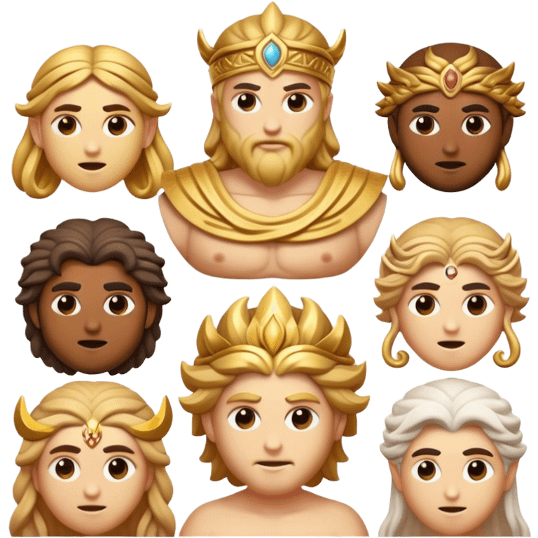 Cinematic Realistic Greek Gods Pop Culture Emoji, featuring mythic portrayals of ancient deities rendered with dynamic, ethereal lighting and classical detail. emoji