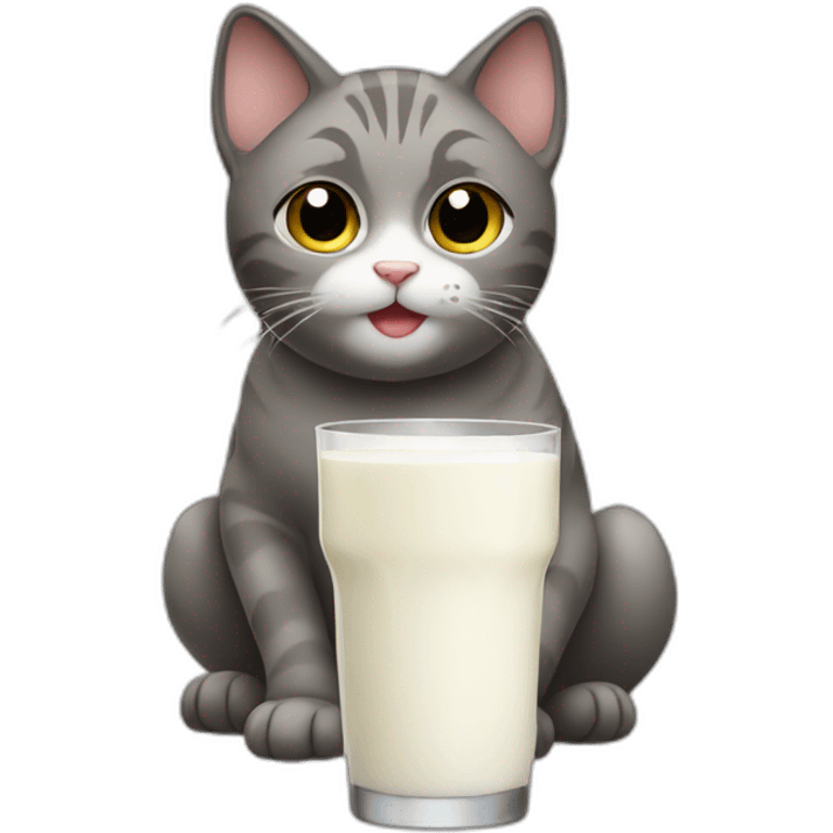 cat drinking milk emoji