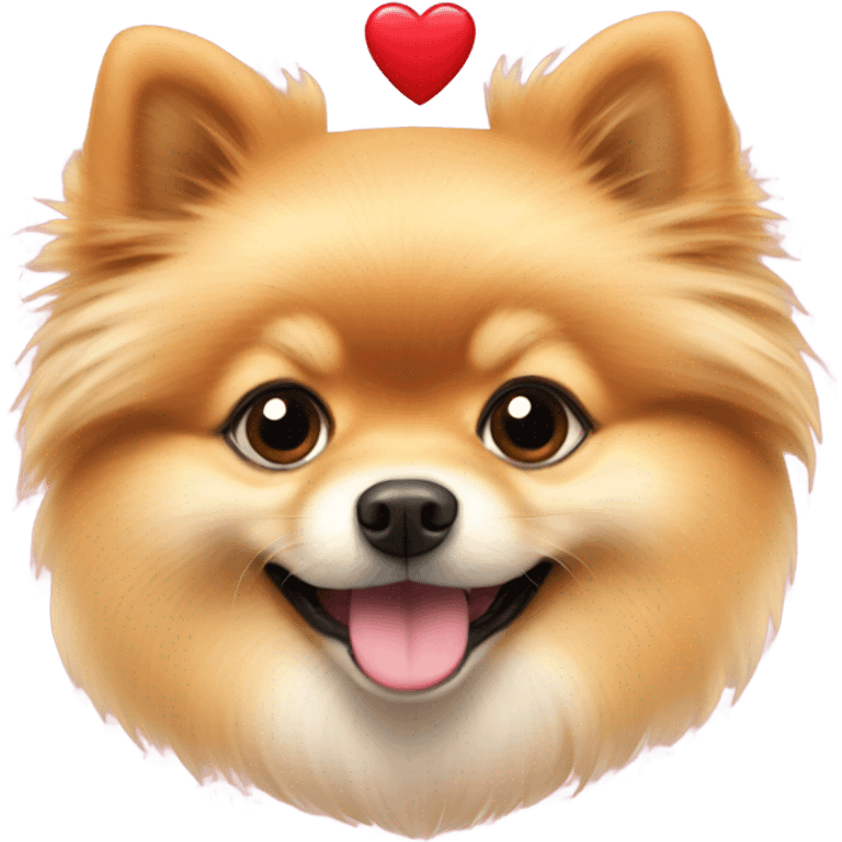 Pomeranian with hearts emoji