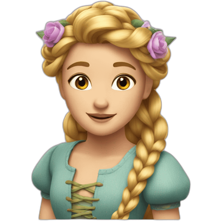 Raiponce tresse fleur  emoji