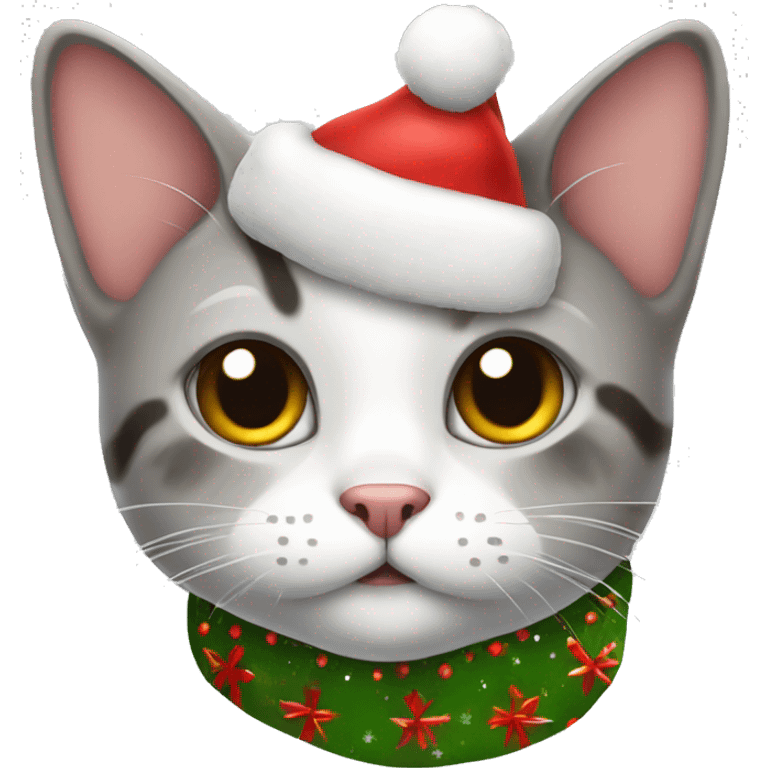 Cute Christmas cat  emoji