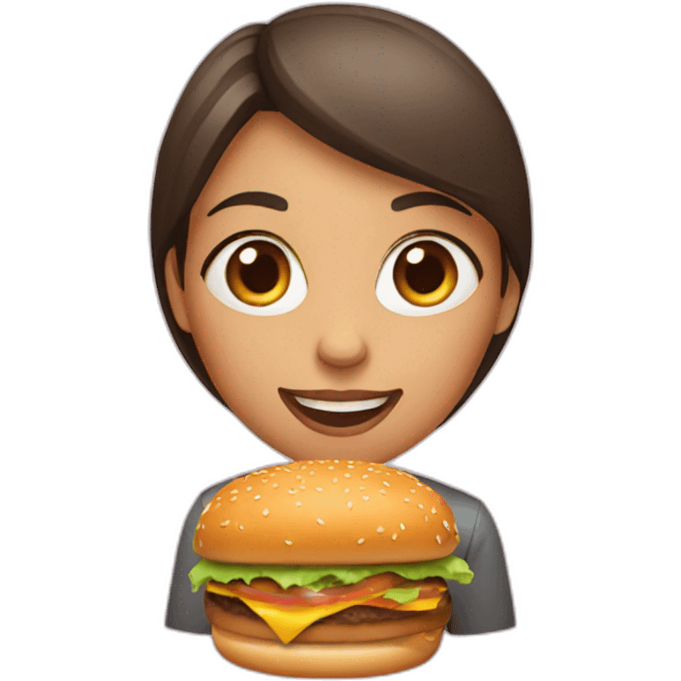 Girl eat burger emoji