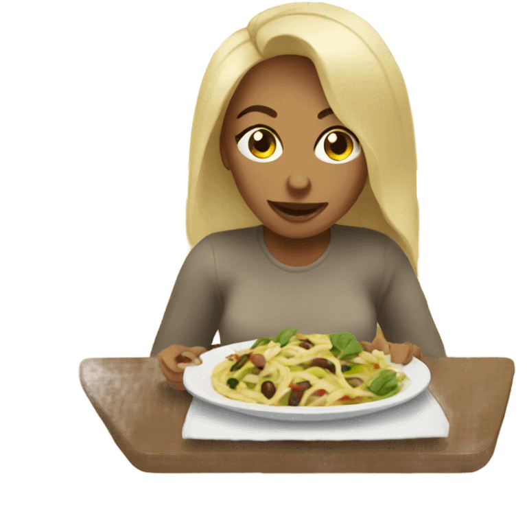 Women eating Olive Garden  emoji