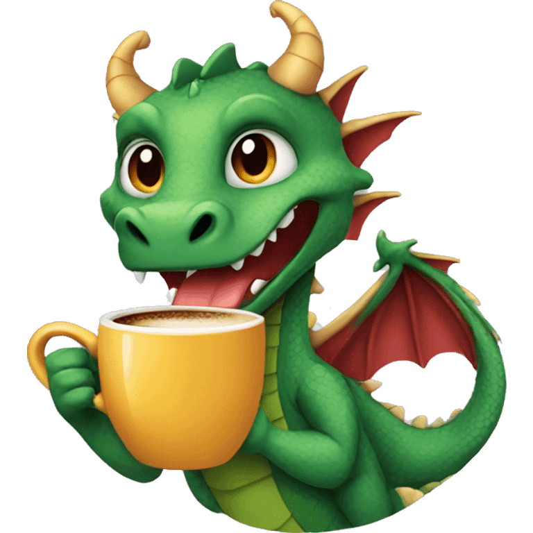 Dragon with a Coffee cup emoji