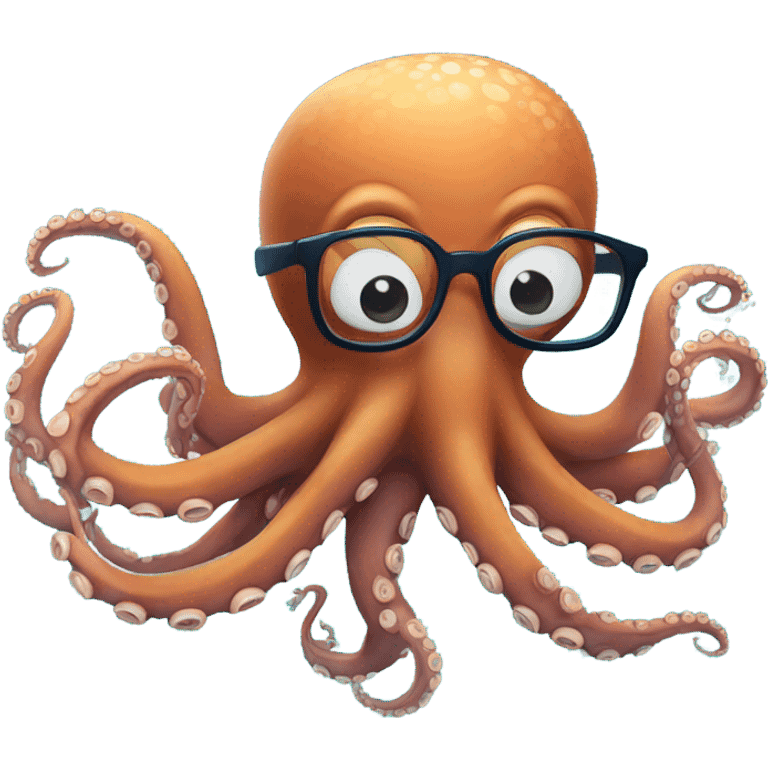 Octopus swimming with glasses  emoji