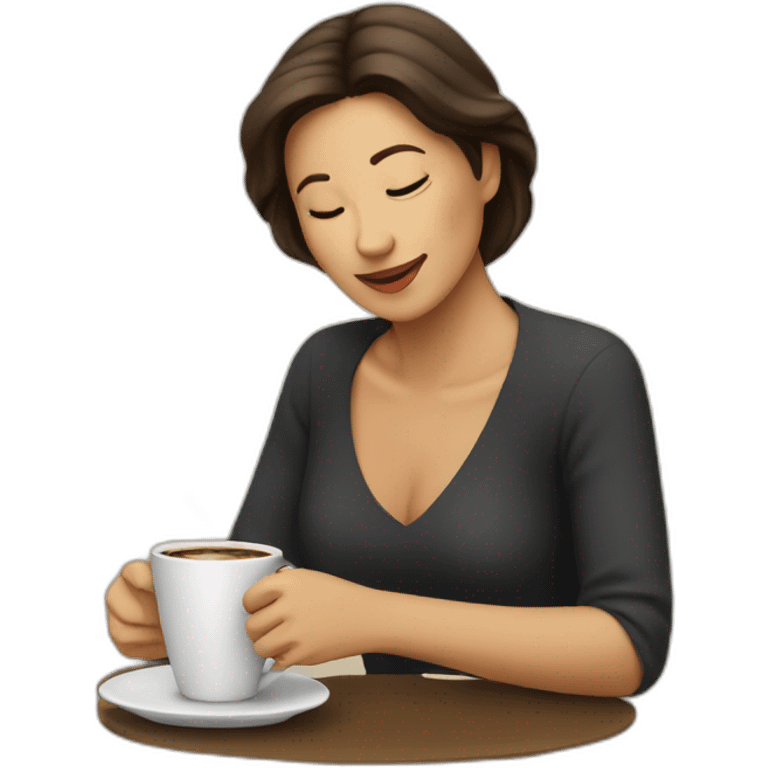 Mujer tomando café emoji