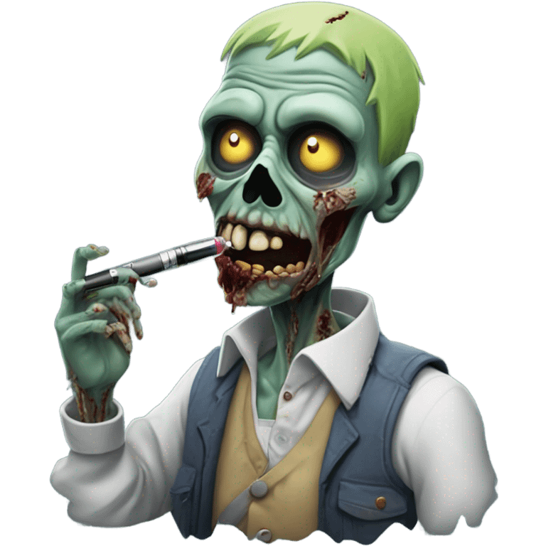 Zombie smoking a vape  emoji