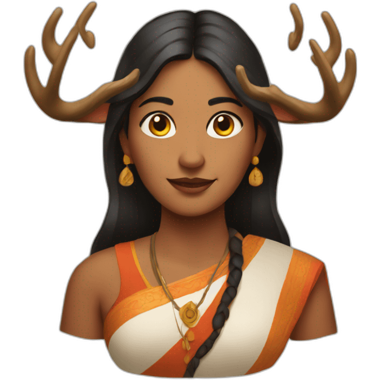 indian woman with antlers emoji