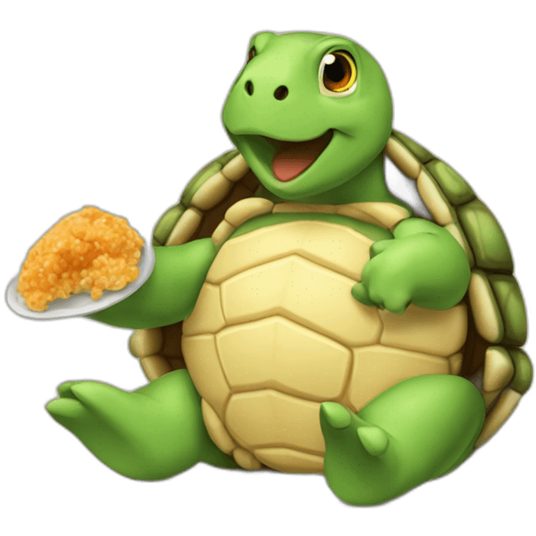 Turtle eating shawrma emoji