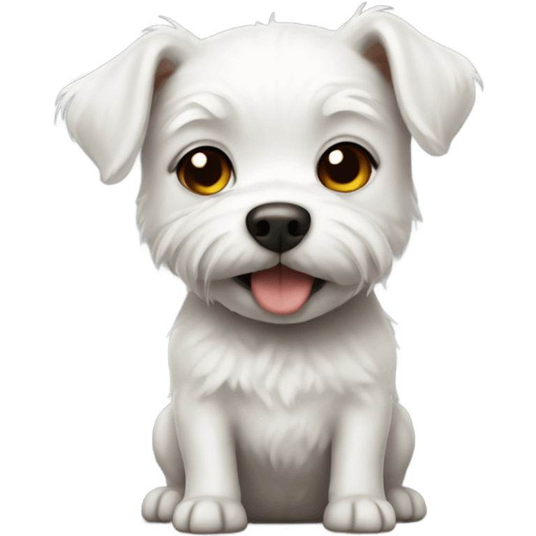 little white dog who is dirty and crusty  emoji