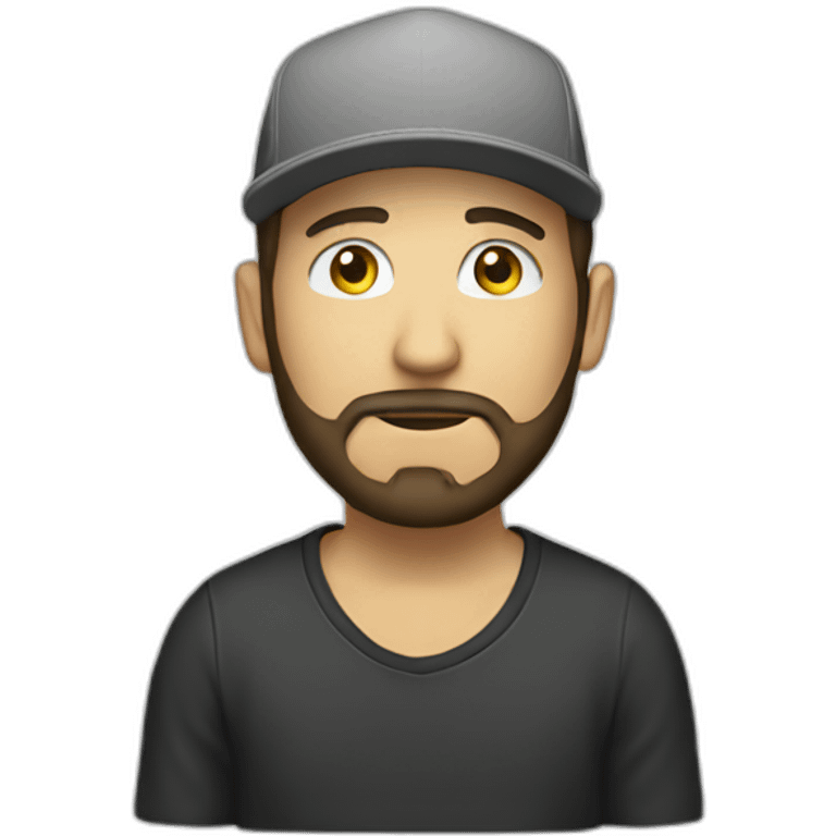 marketer white man with middle beard snapback hat emoji