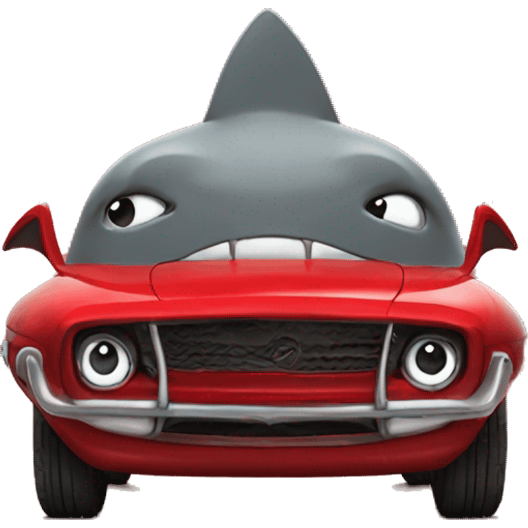 Shark hoodie in red car  emoji