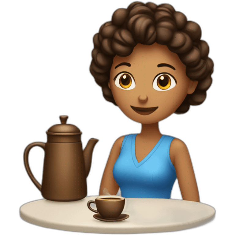 esther with a coffee pot emoji