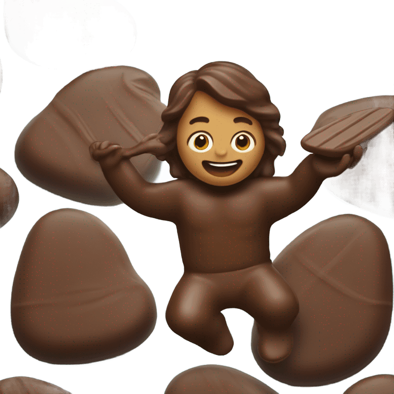 Un surfer sur du chocolat  emoji