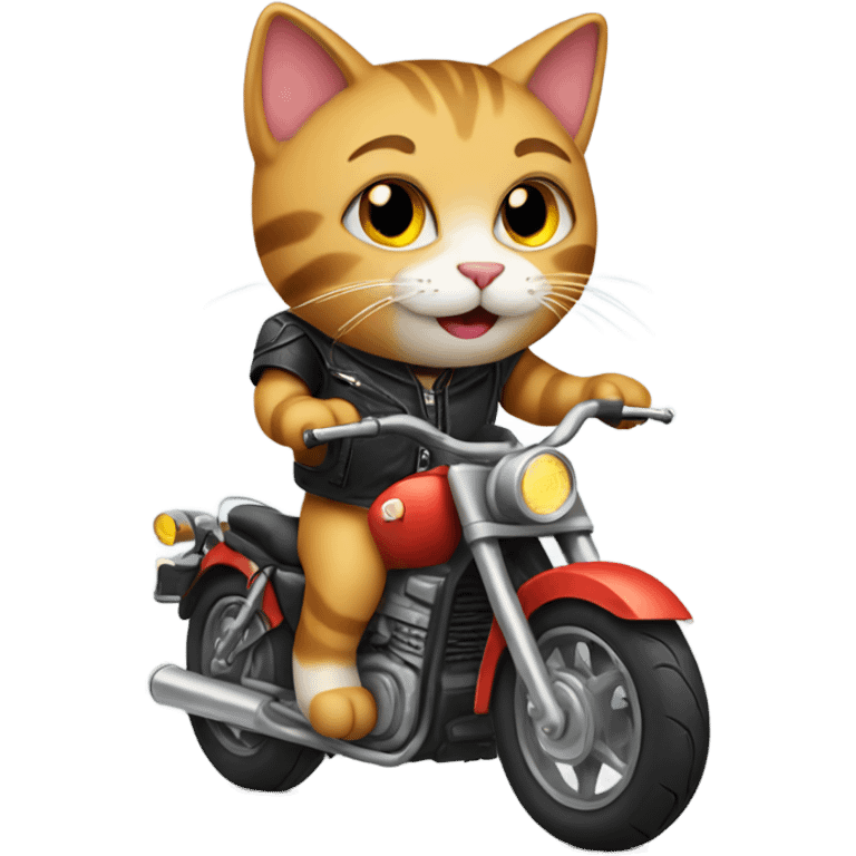 cat riding a motorcycle emoji