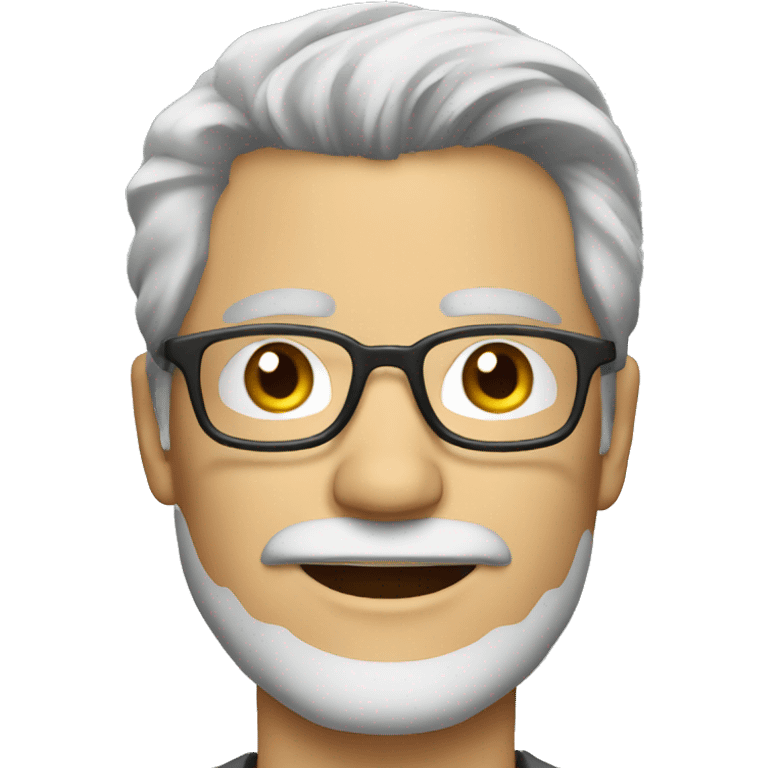 Good looking Mature man with gray hair and beard and glasses emoji