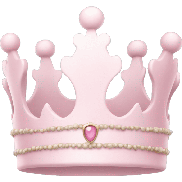 White and pastel pink crown emoji