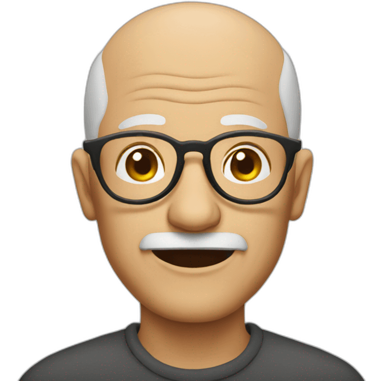 Bald old man with glasses emoji