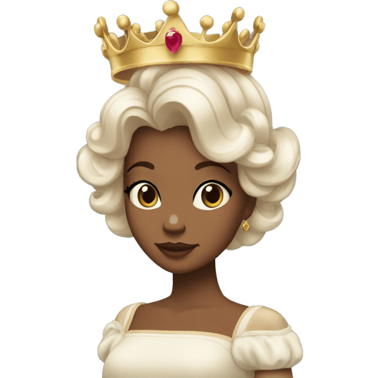 Belle Maman reine avec cheveux noir et couronne 👑 emoji