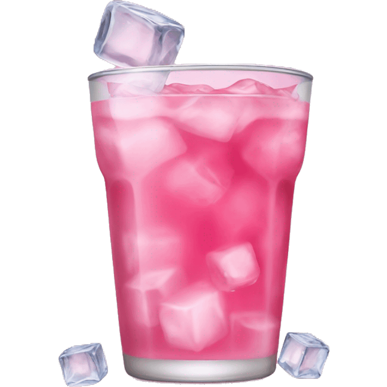 Pink drink with ice cubes emoji