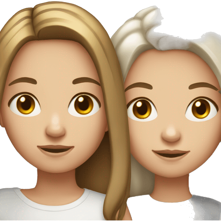 two white brown hair girls one shorter emoji