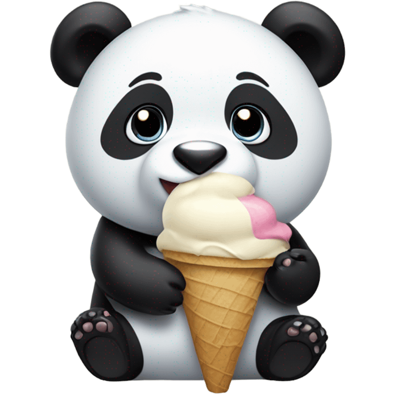 Panda eating ice cream emoji