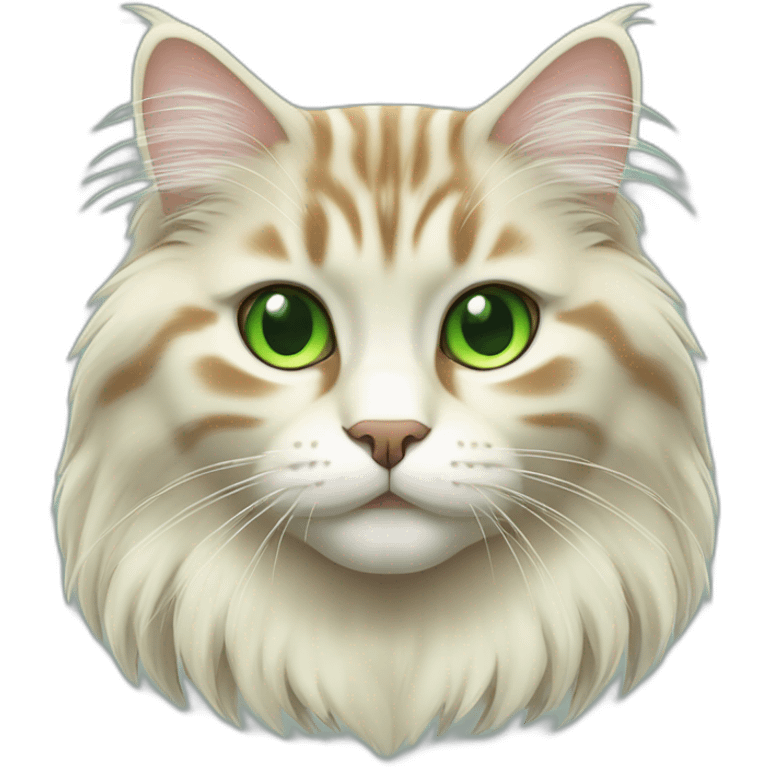 Siberian cat senya color green emoji