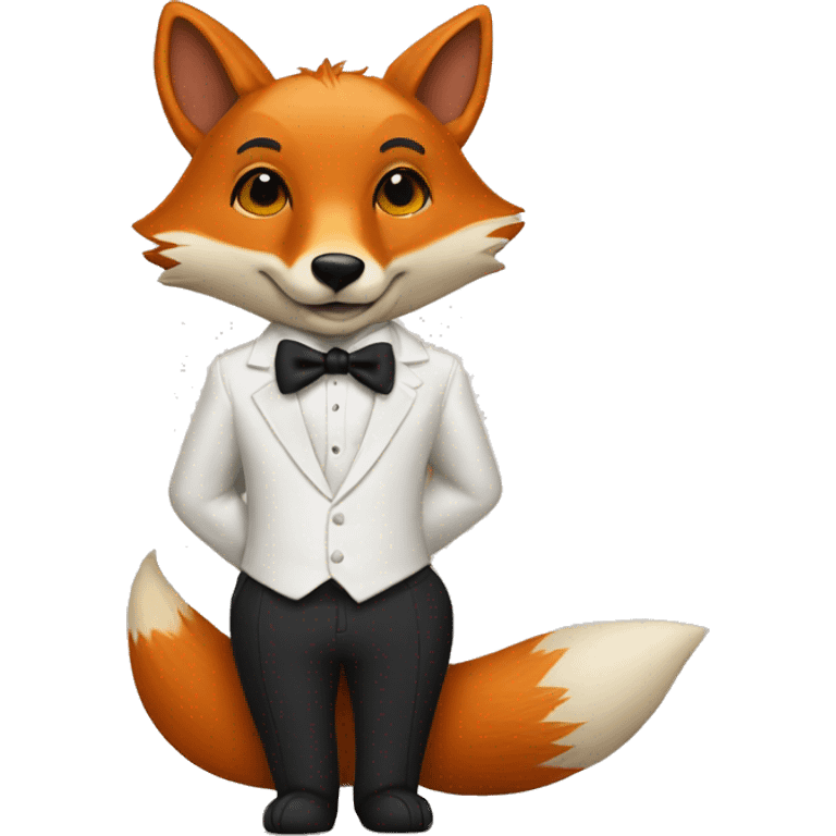 fox dressed as a groom in a wedding emoji