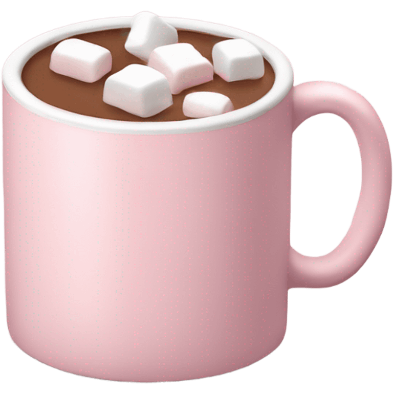 Light Pink mug of hot chocolate with marshmallows  emoji