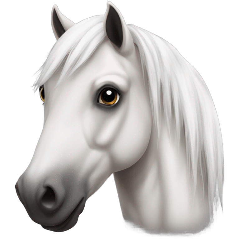 Horse pie bai white mane emoji