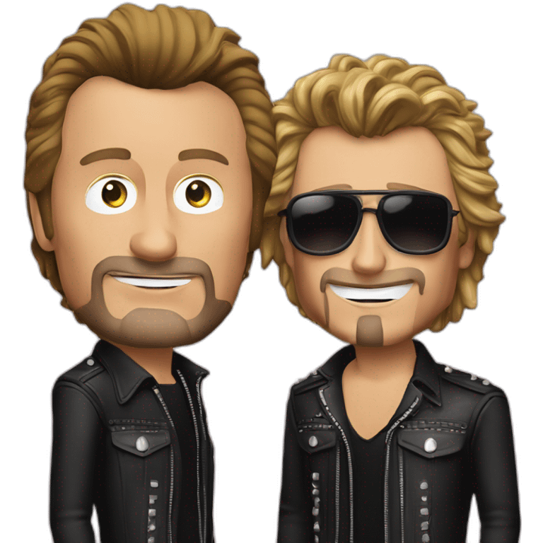 Johnny Hallyday avec un less paul emoji