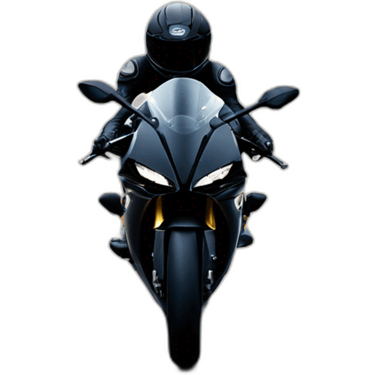 girl riding all black Yamaha r6 emoji