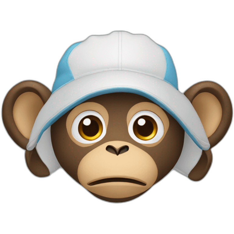 Monkey pequeño simple con gorra azul emoji