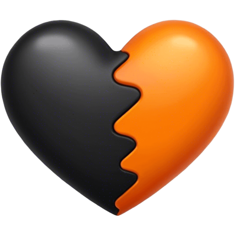 Black and orange heart emoji