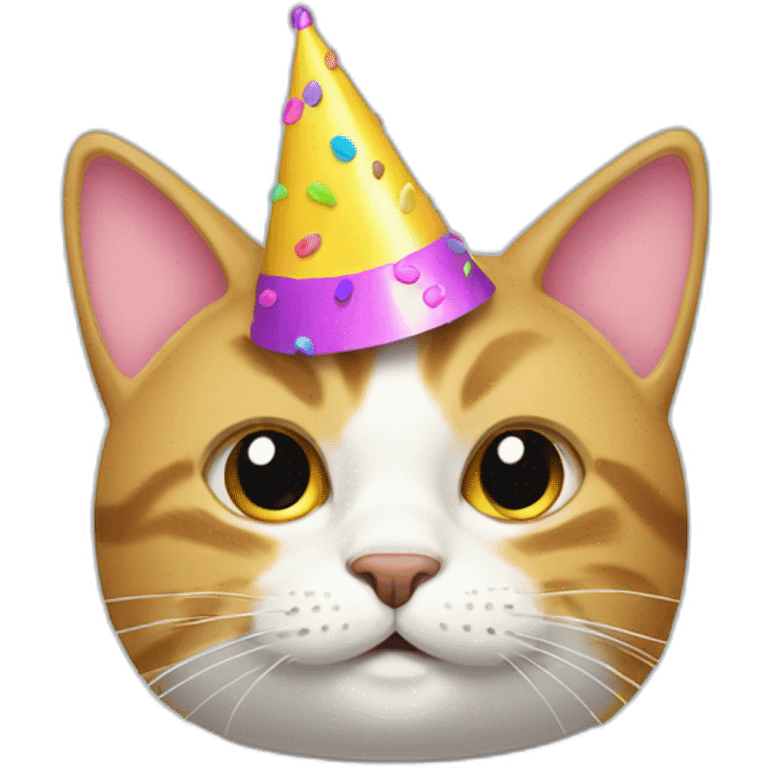 cat with a party hat and confettis emoji