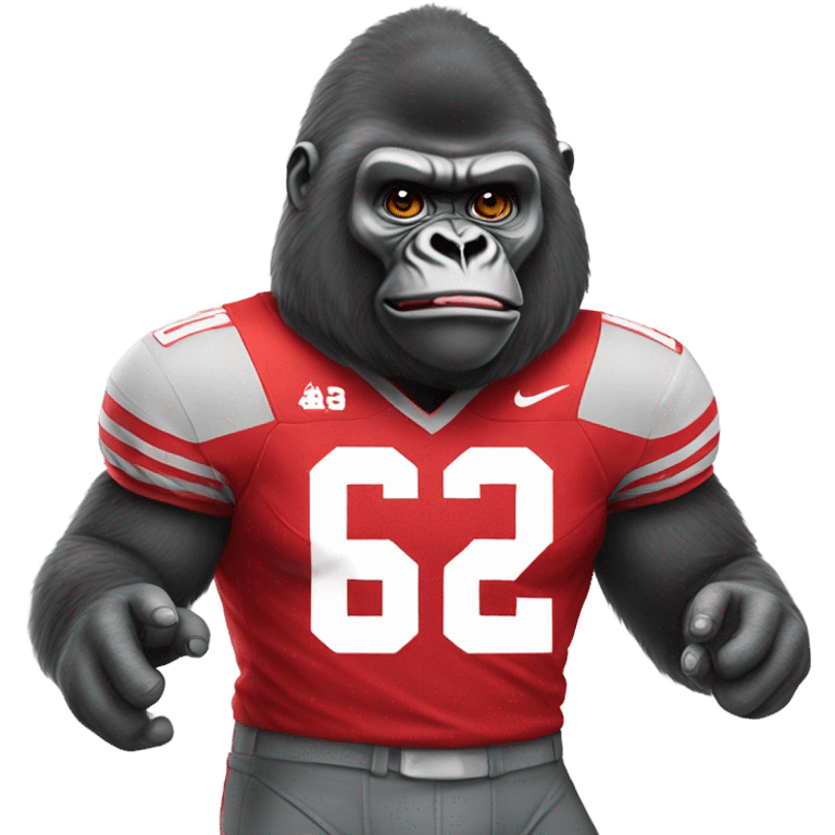 Gorilla wear in Ohio Ohio State jersey emoji