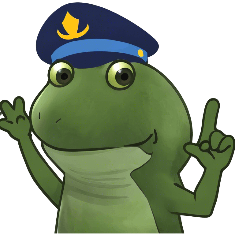 Saluting frog emoji