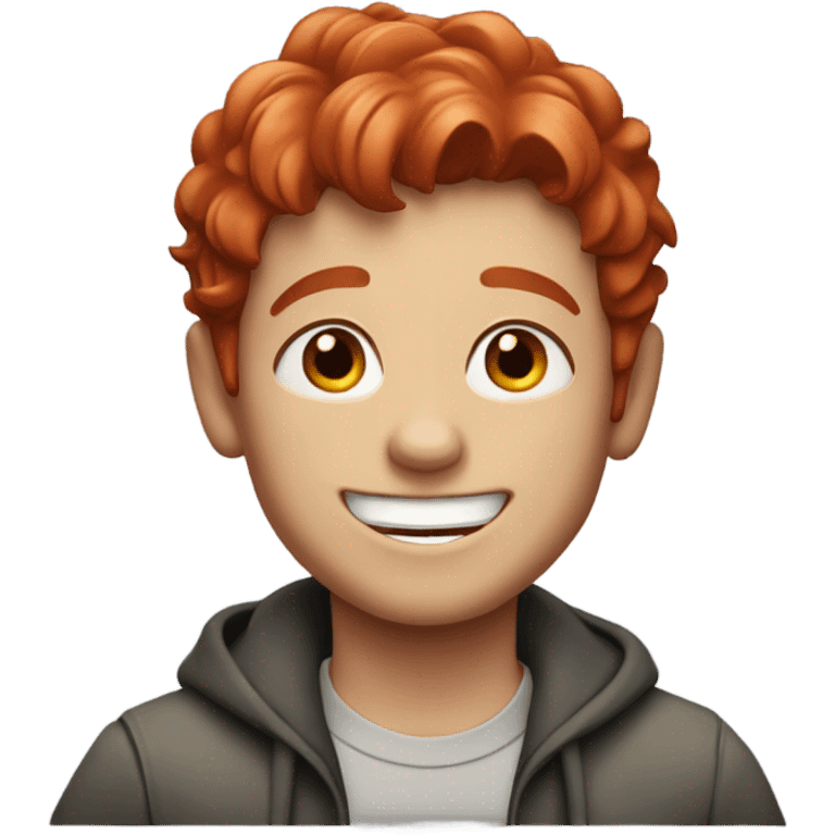 a happy boy with red hair emoji