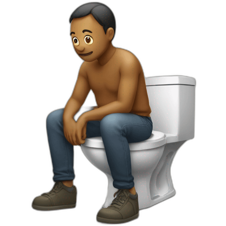 sitting on a squat toilet emoji