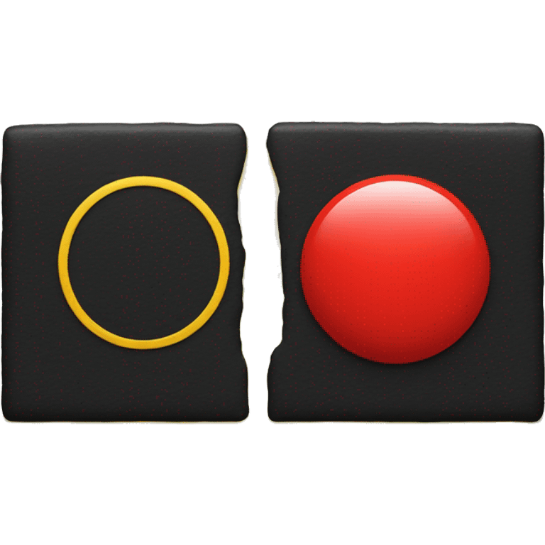 black and red rectangle with a medium yellow circle in the misdle emoji