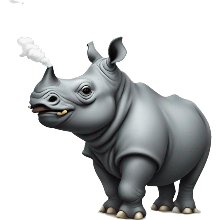 a smoking rhino emoji