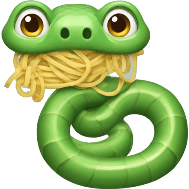 Snake with noodles emoji