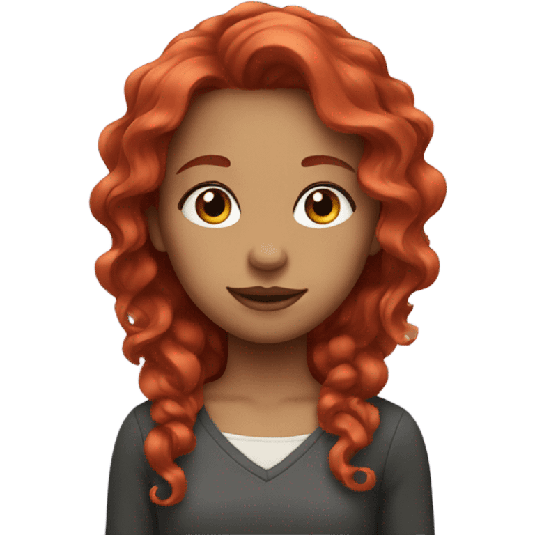 Girl with red wavy hair emoji