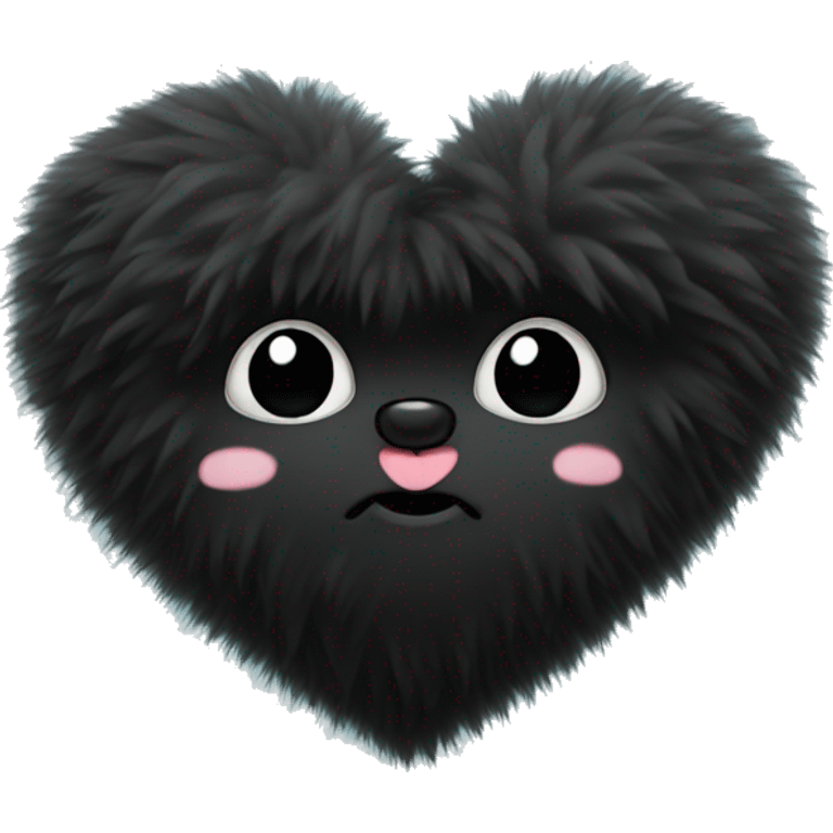 Fluffy black heart emoji